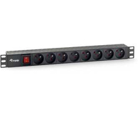 Equip 8-Outlet French Power Distribution Unit - 1U - Horizontal - Plastic - Black - 8 AC outlet(s) - 1.8 m