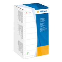 HERMA Computeretiketten 147.32x73.8 mm 1-bahnig weiß perforiert Papier matt 4000 St. - Weiß - Selbstklebendes Druckeretikett - Zellulose - Papier - Punktmatrix - Matte - PEFC