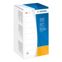 [2296949000] HERMA Computeretiketten 147.32x73.8 mm 1-bahnig weiß perforiert Papier matt 4000 St. - Weiß - Selbstklebendes Druckeretikett - Zellulose - Papier - Punktmatrix - Matte - PEFC