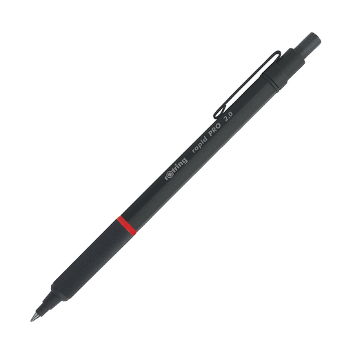 [3582144000] rOtring 1904260 - Clip-on retractable pen - Black - Metal - 2 mm
