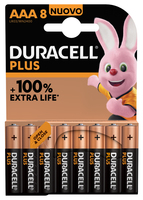 [9509996000] Duracell Plus 100 AAA - Single-use battery - AAA - Alkaline - 1.5 V - 8 pc(s) - Beige - Black