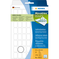 HERMA Multi-purpose labels 12x18 mm white Movables/removable paper matt 1792 pcs. - White - Paper - Germany - 12 mm - 18 mm - 1792 pc(s)