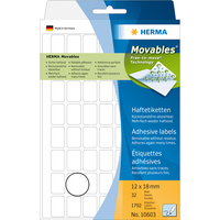 [2839571000] HERMA Vielzwecketiketten 12x18 mm weiß Movables/ablösbar Papier matt 1792 St. - Weiß - Papier - Deutschland - 12 mm - 18 mm - 1792 Stück(e)