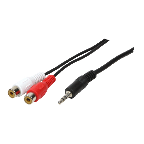 LogiLink 1x3.5mm - 2xRCA - 0.2m - 3.5mm - Männlich - 2 x RCA - Weiblich - 0,2 m - Schwarz