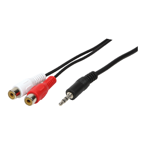 LogiLink 1x3.5mm - 2xRCA - 1.5m - 3.5mm - Männlich - 2 x RCA - Weiblich - 1,5 m - Schwarz