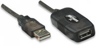 [1667927000] Manhattan Hi-Speed USB 2.0 Repeater Kabel - In Reihe schaltbar - A-Stecker / A-Buchse - 10 m - 10 m - USB A - USB A - USB 2.0 - Männlich/Weiblich - Schwarz