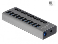 [12620954000] Delock 63670 - USB 3.2 Gen 1 (3.1 Gen 1) Type-B - USB 3.2 Gen 1 (3.1 Gen 1) Type-A - 5000 Mbit/s - Grey - Aluminium - 1 m