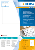 [2842482000] HERMA Shipping label + delivery note A4 182x130 mm white paper matt opaque 25 pcs. - White - Paper - Laser/Inkjet - Matte - Permanent - Rounded rectangle