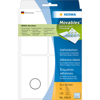 [2842431000] HERMA Vielzwecketiketten 52x82 mm weiß Movables/ablösbar Papier matt 128 St - Weiß - Abgerundetes Rechteck - Papier - Deutschland - 52 mm - 82 mm