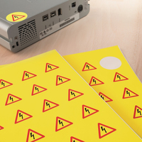 HERMA Labels signalling hard-wearing A4 Ø 30 mm round yellow strong adhesion film matt weatherpr. 1200 pcs - Yellow - Self-adhesive printer label - A4 - Laser - Permanent - Matte