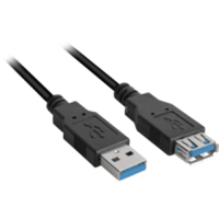 [3223451000] Sharkoon 3m - 2xUSB3.0-A - 3 m - USB A - USB A - USB 3.2 Gen 1 (3.1 Gen 1) - Male/Female - Black