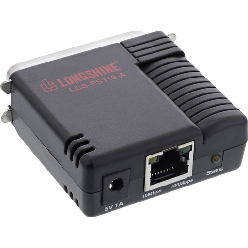 Longshine Printserver 10/100 1x Parallel small/WEB Managem. - Print Server - 0,1 Gbps