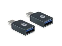 [8921902000] Conceptronic DONN OTG-Adapter für USB-C zu USB-A 2er Pack - USB 3.1 Gen 1 Type-C - USB 3.1 Gen 1 Type-A - Schwarz