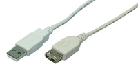 [1794570000] LogiLink 2m USB 2.0 - 2 m - USB A - USB A - USB 2.0 - Männlich/Weiblich - Grau