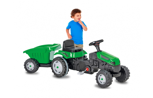 [9657714000] JAMARA Trettraktor mit Hänger Strong Bull grün - Terrasse - Traktor - Junge - 3 Jahr(e) - 4 Rad/Räder - Schwarz - Grün