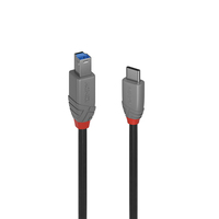 Lindy 2m USB 3.2 Type C to B Cable - Anthra Line - 2 m - USB C - USB B - USB 3.2 Gen 1 (3.1 Gen 1) - 500 Mbit/s - Black