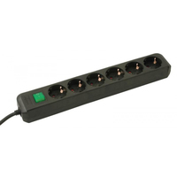 Brennenstuhl Eco - 1.5 m - 6 AC outlet(s) - Black - Black