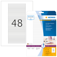 [2312775000] HERMA Etiketten für CD-Box A4 114.3x5.5 mm weiß Papier matt 1200 St. - Weiß - Selbstklebendes Druckeretikett - A4 - Papier - Laser/Inkjet - Dauerhaft