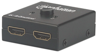 [6312285000] Manhattan 4K bi-direktionaler 2-Port HDMI-Splitter/Switch - 4K@30Hz - manuelle Auswahl - passiv (kein Netzteil benötigt) - schwarz - HDMI - Metall - Schwarz - 480i - 480p - 576i - 576p - 720p - 1080i - 1080p - 2160p - 10,2 Gbit/s - 340 MHz