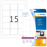 [2311531000] HERMA ZIP diskettes labels A4 59x50 mm white paper matt 375 pcs. - White - Rounded rectangle - Permanent - Paper - Matte - Laser/Inkjet