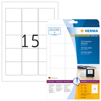 [2311531000] HERMA ZIP-Disk-Etiketten A4 59x50 mm weiß Papier matt 375 St. - Weiß - Abgerundetes Rechteck - Dauerhaft - Papier - Matte - Laser/Inkjet