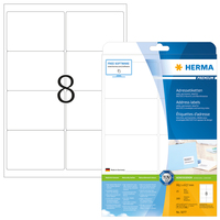 [2311495000] HERMA Address labels Premium A4 99.1x67.7 mm white paper matt 200 pcs. - White - Paper - Laser/Inkjet - Matte - Permanent - Rounded rectangle