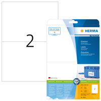 HERMA Etiketten Premium A4 210x148 mm weiß Papier matt 50 St. - Weiß - Selbstklebendes Druckeretikett - A4 - Papier - Laser/Inkjet - Dauerhaft