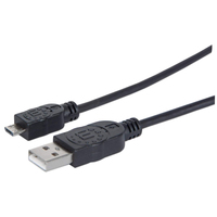 [1925751000] Manhattan Hi-Speed USB Micro-B Anschlusskabel - USB 2.0 - Typ A Stecker - Micro-B Stecker - 480 Mbps - 1,8 m - Schwarz - 1,8 m - USB A - Micro-USB B - USB 2.0 - Männlich/Männlich - Schwarz