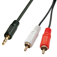 [5151750000] Lindy Audio Cable 2xPhono 3,5 mm /2m - 3.5mm - Male - 2 x RCA - Male - 2 m - Black - Red - White