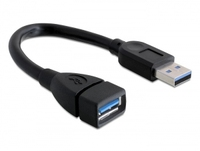 [1936862000] Delock USB-Verlängerungskabel - 9-polig USB Typ A (M) - 9-polig USB Typ A (W) - 15 cm ( USB 3.0 ) - Schwarz