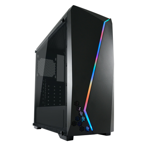 [7997454000] LC-Power Gaming 700B - Hexagon - Midi Tower - PC - Black - ATX - micro ATX - Mini-ITX - Metal - Plastic - Tempered glass - Gaming