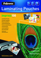 [2196611000] Fellowes A4 Glossy 100 Micron Laminating Pouch - 100 pack - Transparent - Plastic - A4 - 210 mm - 1 mm - 297 mm