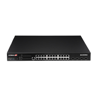 [9668957000] Edimax 24-Port Gigabit PoE+ Web Smart Switch mit 4-Port 10GbE SFP+-Uplinks für Überwachungszwecke - Managed - L2 - Gigabit Ethernet (10/100/1000) - Power over Ethernet (PoE) - Rack-Einbau - 1U