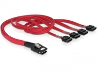 [1028049000] Delock Cable mini SAS 36pin to 4x SATA - Red - 0.5 m - SAS 36pin/4xSATA 7pin