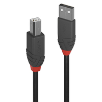 [6583354000] Lindy 2m USB 2.0 Type A to B Cable - Anthra Line - 2 m - USB A - USB B - USB 2.0 - 480 Mbit/s - Black