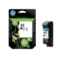 [143672000] HP 45 - Original - Pigment-based ink - Black - HP - HP DeskJet 1100/1120/1220/1280/1600/6122/815/855/870/882/895/930/950/980/990 - HP PhotoSmart... - 1 pc(s)