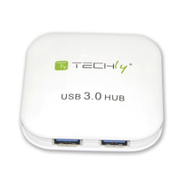 Techly USB 3.0 Super Speed Hub 4 Ports White IUSB3-HUB4-WH - USB 3.2 Gen 1 (3.1 Gen 1) Type-A - 5000 Mbit/s - White - 0.8 m - CE - FCC - RoHS - WEEE/RAEE - USB 2.0 USB 1.1