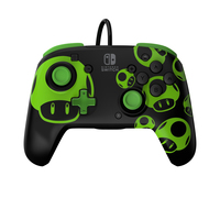 [14450281000] PDP 1-Up Glow in The Dark REMATCH - Gamepad - Nintendo Switch - Nintendo Switch OLED - D-pad - Home button - Wired - USB - Black - Green