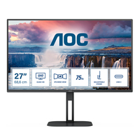 [14059750000] AOC Q27V5C/BK - 68.6 cm (27") - 2560 x 1440 pixels - 4K Ultra HD - LED - 4 ms - Black