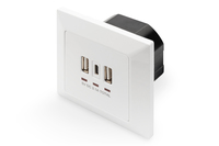 DIGITUS Socket with USB A & USB-C Ports, flush mounted