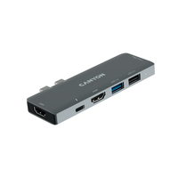 [12856568000] Canyon DS-5 - USB 2.0 Type-C - Grey - SD - 60 Hz - USB 2.0 - Aluminium