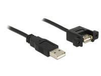 [4543133000] Delock 1m 2xUSB2.0-A - 1 m - USB A - USB A - USB 2.0 - Männlich/Weiblich - Schwarz