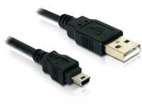 [755852000] Delock 82252 - 1,5 m - USB A - Mini-USB B - USB 2.0 - Männlich/Männlich - Schwarz