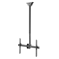 [12704574000] Manhattan TV & Monitor Mount - Ceiling - 1 screen - Screen Sizes: 37-75" - Height: 106-156 cm - Black - VESA 200x200 to 600x400mm - Max 50kg - LFD - Lifetime Warranty - 177.8 cm (70") - 200 x 200 mm - 600 x 400 mm - 0 - 25° - -180 - 180° - Black