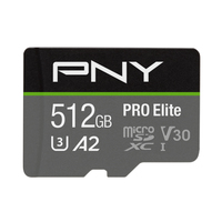 PNY PRO Elite microSDXC 512GB - 512 GB - MicroSDXC - Class 10 - 100 MB/s - 90 MB/s - Class 3 (U3)
