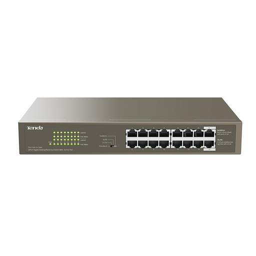 [8733795000] Tenda TEG1116P-16-150W - Unmanaged - L2 - Gigabit Ethernet (10/100/1000) - Power over Ethernet (PoE)