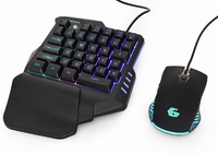 [12404293000] Gembird GGS-IVAR-TWIN - Mini - USB - Opto-mechanical key switch - LED - Black - Mouse included