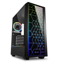 [8038489000] Sharkoon RGB LIT 100 - Midi Tower - PC - Black - ATX - micro ATX - Mini-ITX - Blue - Green - Red - Case fans - Front