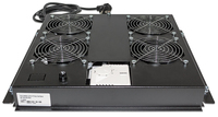 [3481859000] Intellinet 4-Fan Ventilation Unit for 19" Racks - Roof Mount - with Thermostat - Black (with Euro 2-pin plug) - Fan tray - Black - Steel - 4 fan(s) - 195.4 m³/h - AC