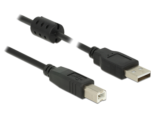 [5123640000] Delock 84896 - 1,5 m - USB A - USB B - USB 2.0 - Männlich/Männlich - Schwarz